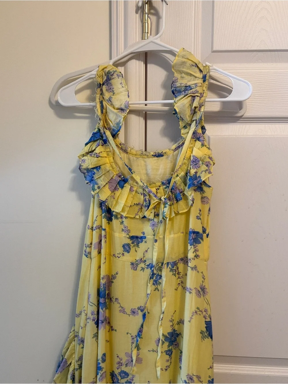 LoveShackFancy Winslow Yellow Floral Ruffle High-Low Dress - Picture 3 of 6